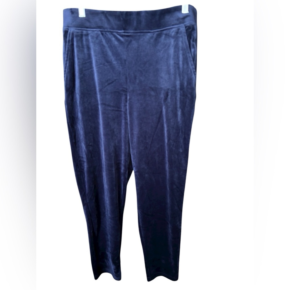 Women's Gloria Vanderbilt beautiful dark bluish purple velour lounge pants large